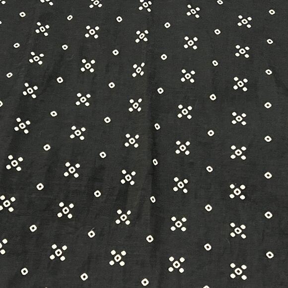 Bobeau MEDIUM Elastic Short Sleeve Piqué Patterned Collared Split Neck Top - Picture 6 of 8